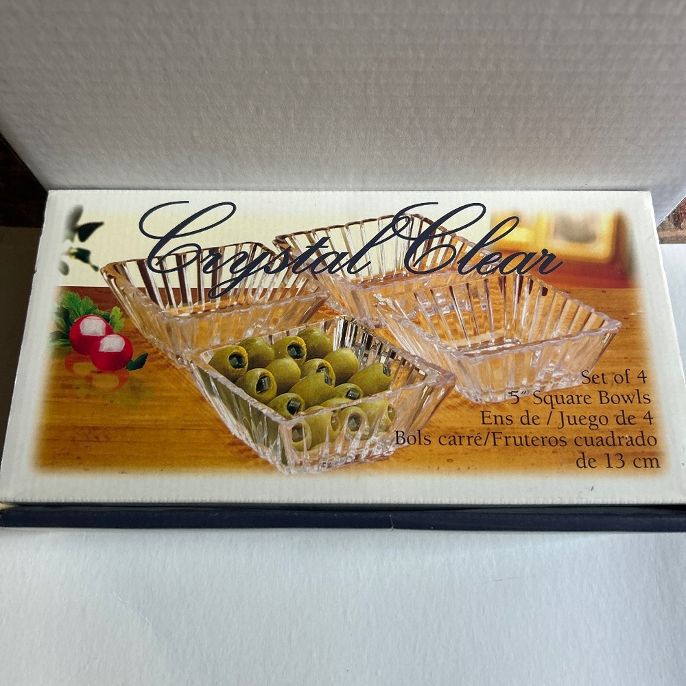 Crystal Clear Set of 4 Bowls 5”